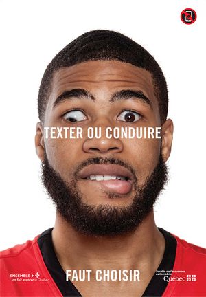 Affiche Texter ou conduire. Faut choisir. (gars)