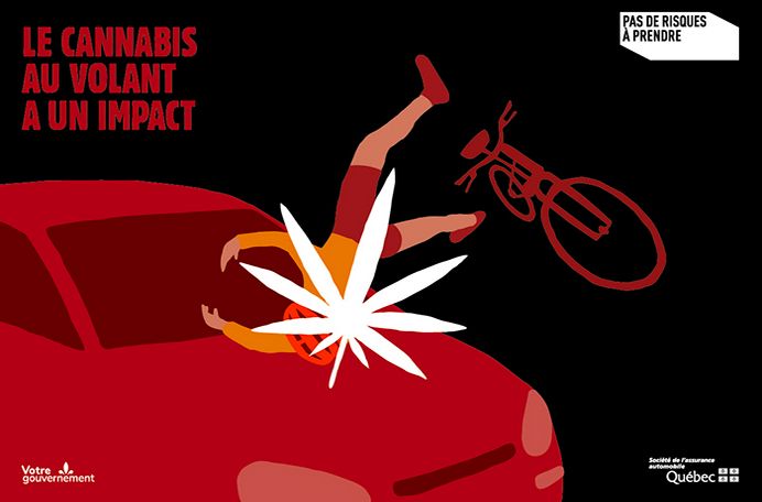 Canabis rouge Affiche Le cannabis au volant a un impact
