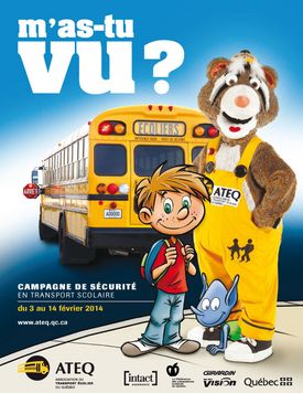 Affiche «M'as-tu vu?» de la campagne de sécurité dans le transport scolaire 2014