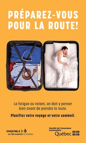 Message imprimé Préparez-vous pour la route!