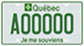 Exemple d'une plaque avec lettrage vert pour un autobus électrique, portant le numéro A00000