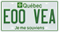 Example of a green licence plate for an electric passenger vehicle, bearing the number E00 VEA