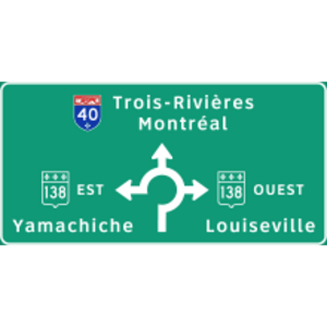 Panneau destinations carrefour giratoire