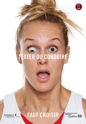 Affiche Texter ou conduire. Faut choisir. (fille)