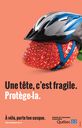 Velo porte casque tete fragile fraise