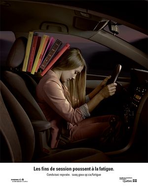 Fatigue 2018 pousse fatigue 1 Affiche Les fins de session poussent à la fatigue (étudiante)