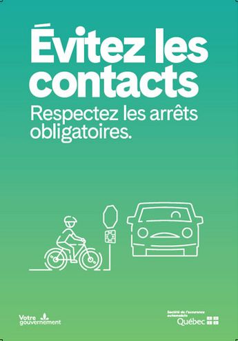 “Évitez les contacts. Respectez les arrêts obligatoires.” poster