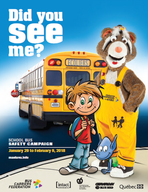 «Did you see me?» poster from the 2018 school bus transportation safety campaign