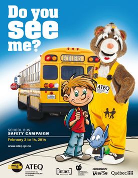 «Do you see me?» poster from the school bus transportation safety campaign 2014