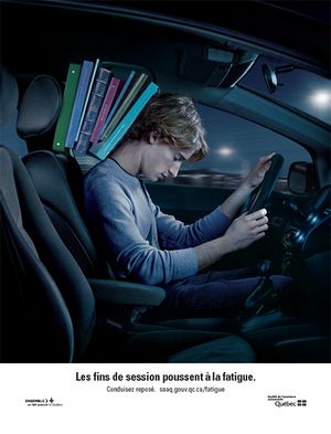 Fatigue 2018 pousse fatigue 2 Poster Les fins de session poussent à la fatigue (étudiant)