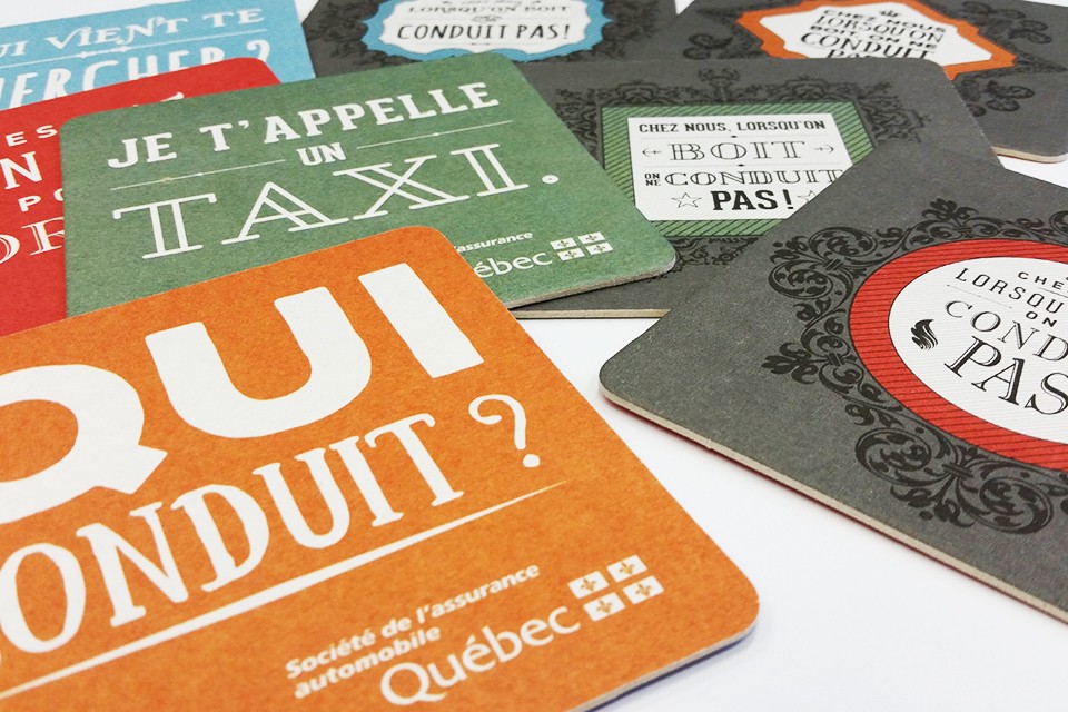 Sous-verres utilisés dans certaines microbrasseries de la région