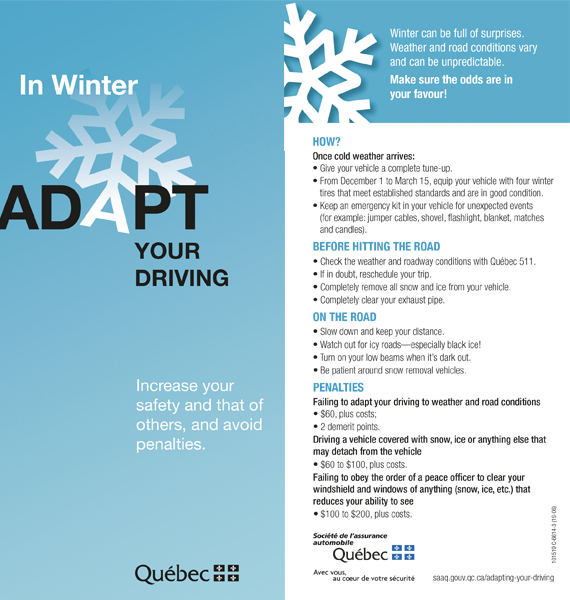 In winter, adapt your driving leaflet
