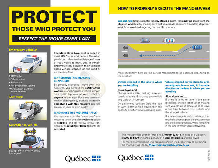 Publication Protect those who protect you: respect the move over law.
