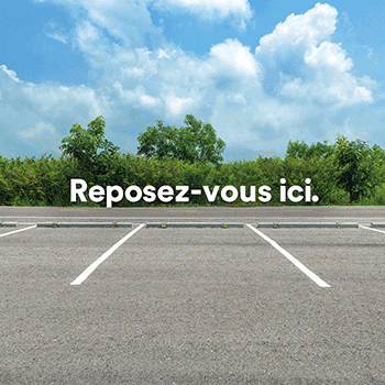 Reposez-vous ici (halte routière). Plutôt que de reposer ici (cimetière).