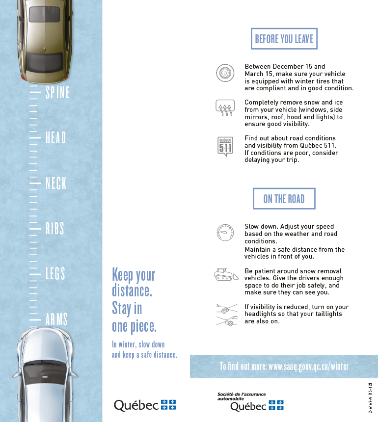 Keep your distance. Stay in one piece. Flyer