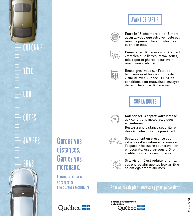 Feuillet Gardez vos distances. Gardez vos morceaux.