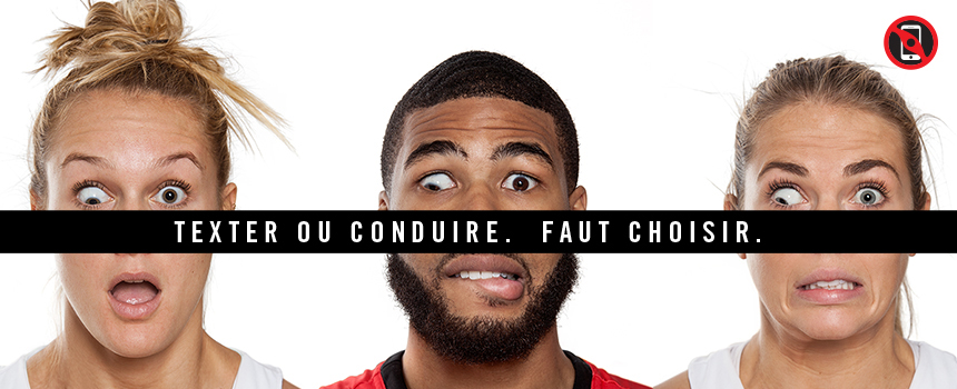 Folding billboard:«Texter ou conduire. Faut choisir»