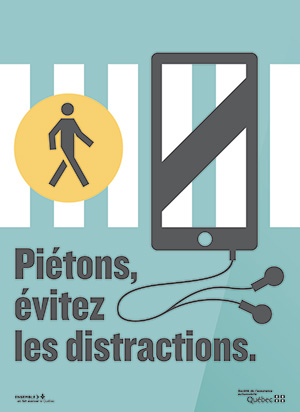 Affichage numérique Piétons, évitez les distractions