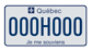 Example of a licence plate without prefix for a passenger vehicle or a motor home, bearing number 000H000