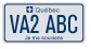 Example of a licence plate for a ham radio operator's vehicle, bearing number VA2 ABC