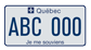 Example of a licence plate without prefix for a passenger vehicle or a motor home, bearing number ABC 000
