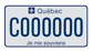 Example of a licence plate for a tractor, bearing the number C000000