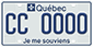 Example of a licence plate with a prefix for a passenger vehicle used by members of a consular corps or a foreign delegation, bearing the number CC 0000