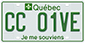 Example of a green licence plate for an electric passenger vehicle used by members of a consular corps or a foreign delegation, bearing the number CC 01VE
