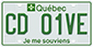 Example of a green licence plate for an electric passenger vehicle used by members of a diplomatic corps or the International Civil Aviation Organization, bearing the number CD 01VE