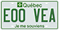 Exemple d’une plaque avec lettrage vert pour un véhicule de promenade électrique, portant le numéro E00 VEA