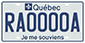 Example of a licence plate for a farm trailer, bearing the number RA0000A