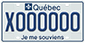 Example of a dealer plate (X licence plate), bearing number X000000