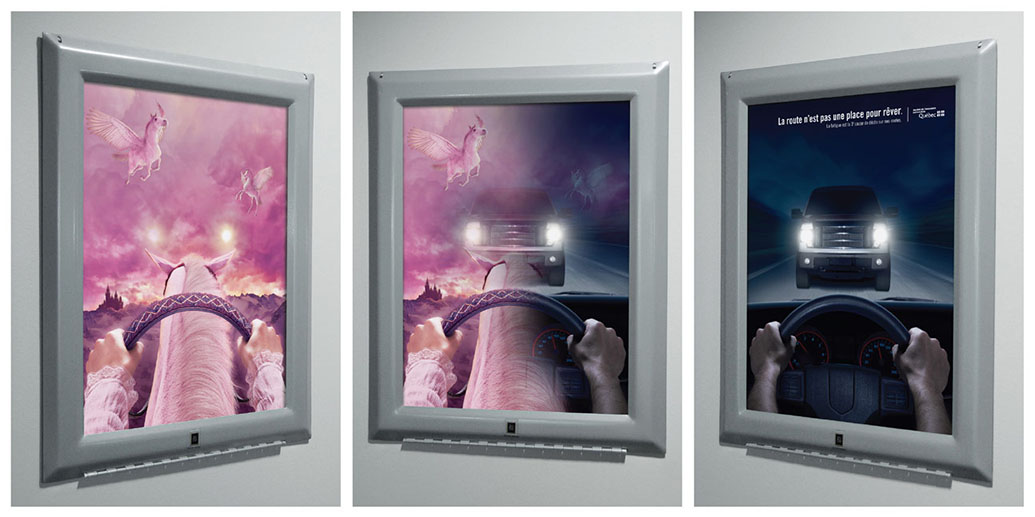 Affiche « La route n'est pas une place pour rêver. »