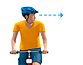 Illustration of a cyclist checking over his left shoulder to see if there is a break in traffic before changing lanes.
