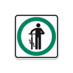 Panneau de signalisation indiquant l'obligation de descendre de vélo
